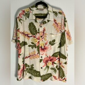 Sunny Island Floral Casual Button Down Shirt Size Large